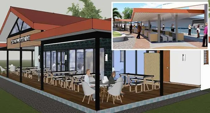 An artists's impression of the Botanical Garden Café.