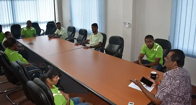 Minister for Employment Parveen Bala with a group of Jack’s workers who lodged a formal complaint against their employer.   Photo: Mereleki Nai