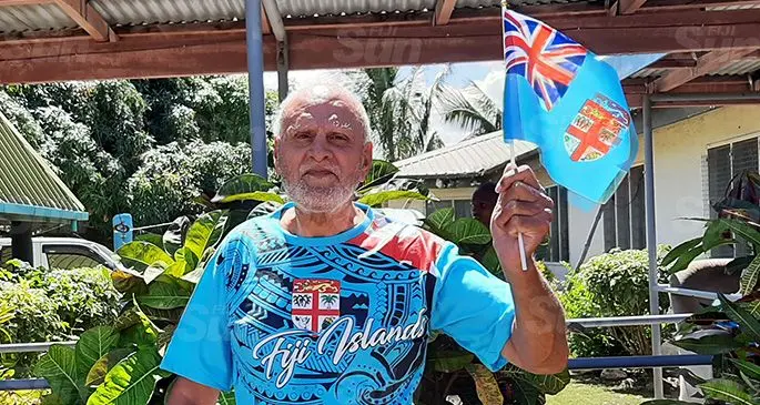 James Bachiu celebrates Fiji Day at the Natabua, Lautoka Golden Age Home in Lautoka on October 10 , 2019. Photo: Salote Qalubau
