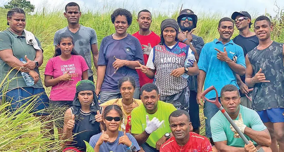 Students from the Nasau Youth Camp participated in the tree planting. Photo credit: Sigatoka Sand Dunes.