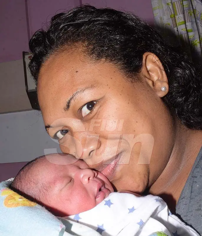 Siteri Rabativesi 32 with her New Year baby boy at Colonial War Memorial Hospital on January 1, 2020. Photo: Ronald Kumar.