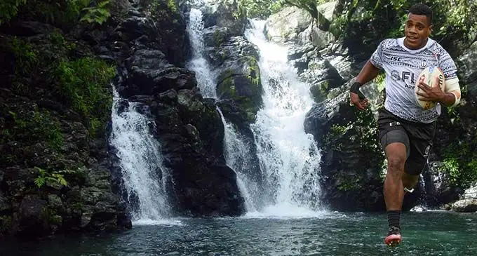 Waterfalls at Bouma National Heritage Park in Taveuni. Inset: Napolioni Bolaca.