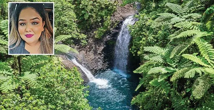 A visit to Taveuni Island is on Neha Natasha Prasad’s bucket list. Inset: Owner of Tash Beauty Lounge Neha Natasha Prasad lists The Coffee Hub as a favourite hotspot.