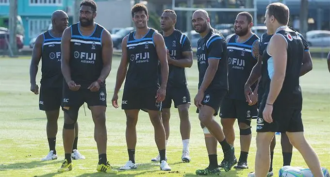 Flying Fijians squad members during training at Albert Park on July 2, 2019. Photo: Ronald Kumar.