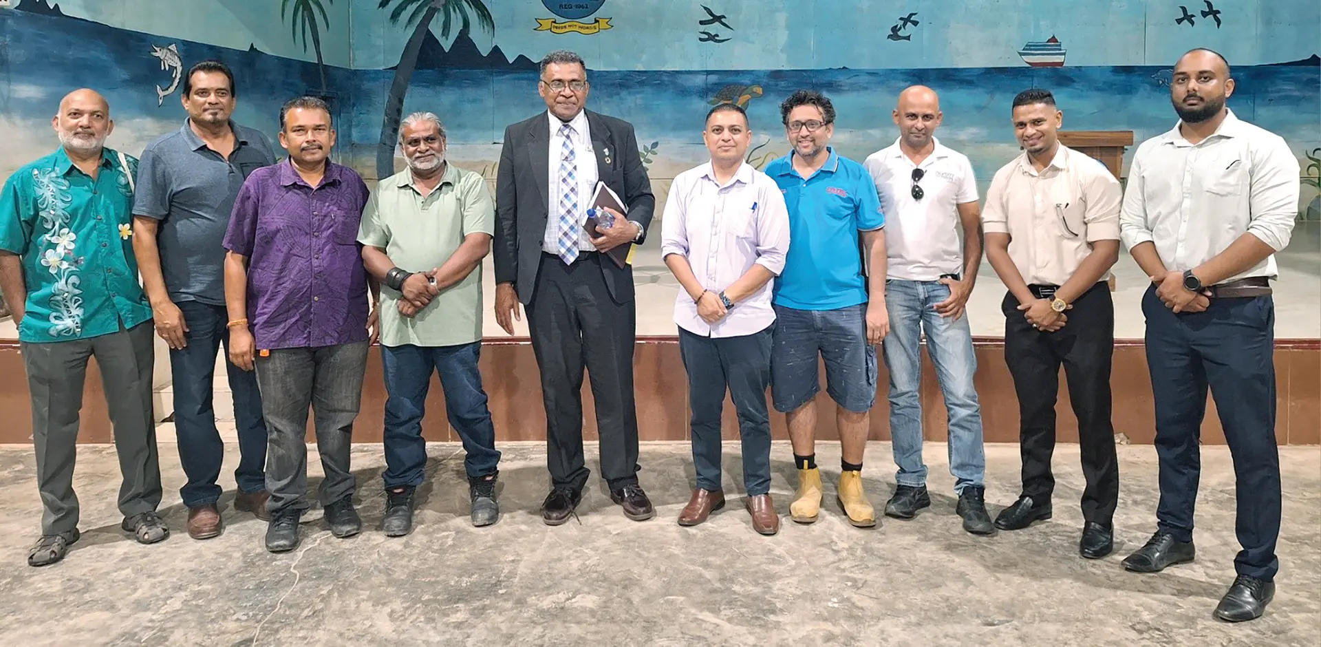 Minister for Finance, Commerce and Business Development Esrom Immanuel (Fifth from left), with Nadi Chamber of Commerce and Industry president Lawrence Kumar and business delegates in Nadi at the National Budget Consultation on April 15, 2026.