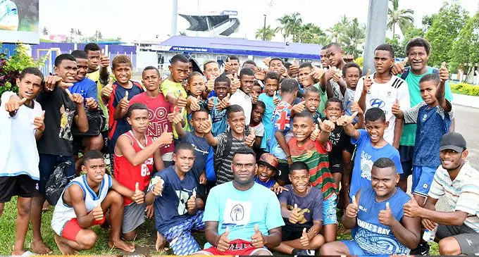 Yasawa District athletes with their teachers and supporters on their way to Suva’s HFC Bank Stadium on November 27, 2024.