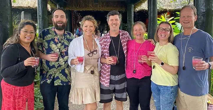 David Leach (middle) with his team of chiropractors from Australia at Jean Michel Cousteau Resort in Savusavu on September 10, 2023. Photo: Supplied