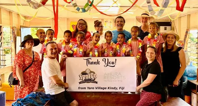 Children of Yaro Village with tourism stakeholders at the Yaro village kindergarten.