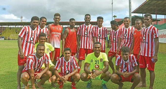 Labasa football at the start of the Vodafone Premier League early this year at Subrail Park,. Labasa take on Lautoka today at 1.30pm. Photo: Renu Radhika
