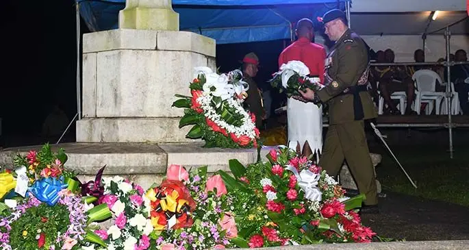 New Zealand Defence Force members during the ANZAC Day commemoration ceremony last year.