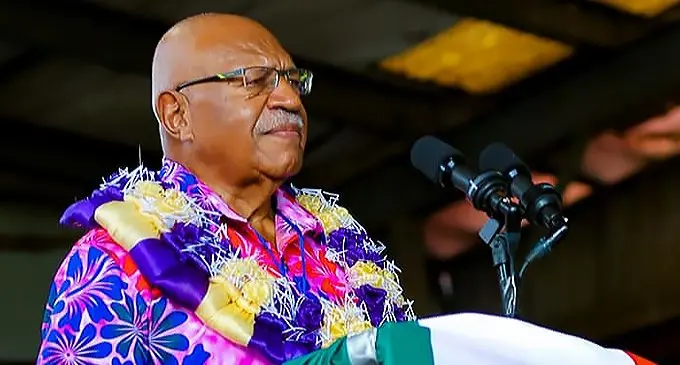 The People’s Alliance Party LeaderSitiveni Rabuka at the 2022 NFP Convention. Source: FaceBook.