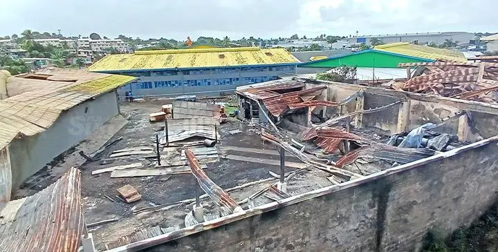 The destroyed parts of Rups shop\warehouse in Raiwaqa on June 12, 2025. Photo: Ronald Kumar