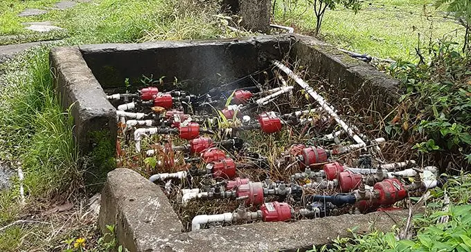 Water meters at Mamas Place in Caubati. Some pipes are leaking and water is wasted. Photo: Shalveen Chand