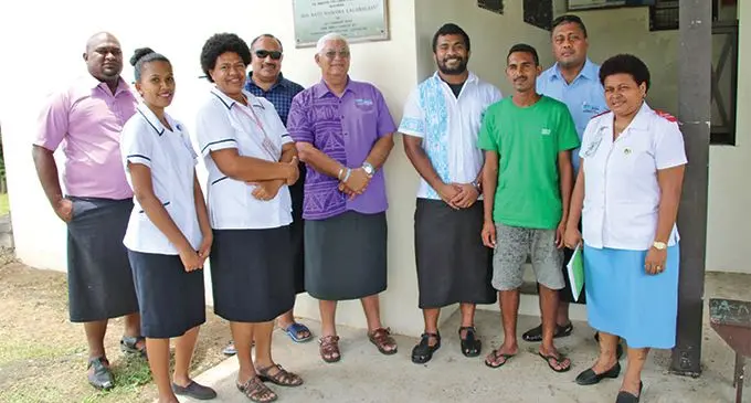 Assistant Minister for Health and Medical Services Alex O'Connor with medical staff and health workers of the Taveuni health facilities. Photo: Department of Information 