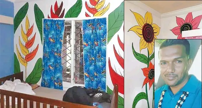 A revitalised bedroom of the Treasure House Christian Children’s Home done by Josaia Mateiwai and youths. Inset: Josaia Mateiwai.