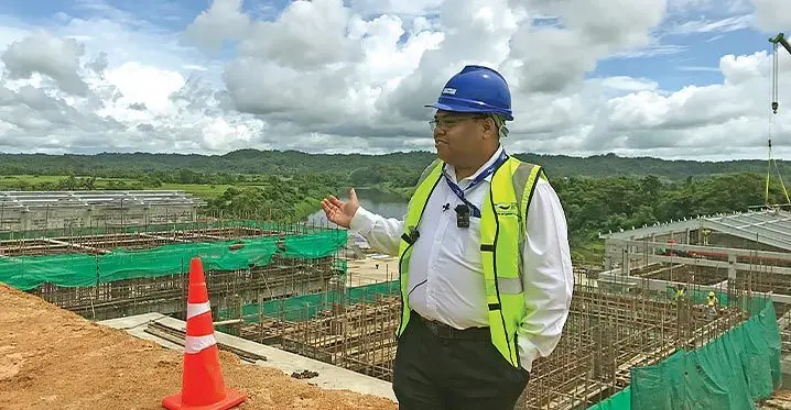 Water Authority of Fiji chief infrastructure delivery officer, Sourav Majumder, speaking to members of the media at the Viria Project site on February 9, 2023. . Photo: Jone Salusalu
