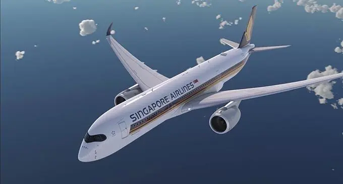 A Singapore Airlines A350 Airbus.