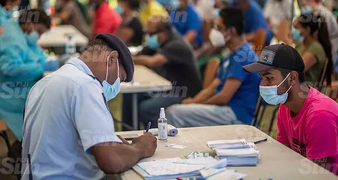 The COVID-19 vaccination drive at Raiwasa, Suva, on May 27, 2021. Photo: Leon Lord