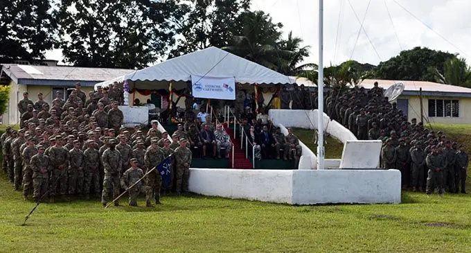 The RFMF and US Armed Forces soldiers at the Sukanaivalu VC Barracks in Labasa on July 29, 2019.  Photo: Shalveen Chand