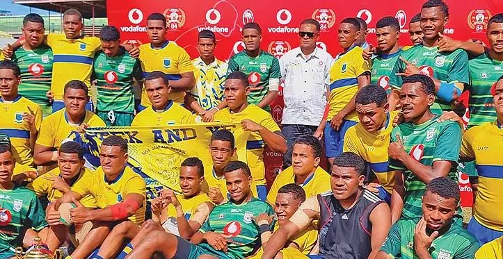 Suva Grammar School and Savusavu’s St Bede’s College Under-17 rugby players after their qualifying clash at Subrail Park, Labasa, on July 29, 2023. Suva Grammar won 22-21. Photo: Sampras Anand