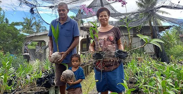 Niko Baleiverata with his family in Nadi.