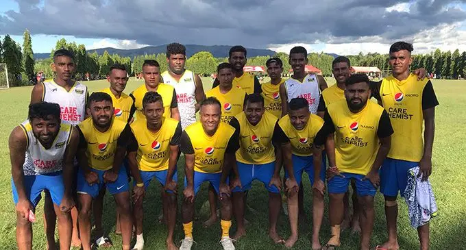 Care Chemist/ McDonald’s Nadroga football team at AD Patel College ground in Ba on April 9, 2023. Photo: Waisea Nasokia