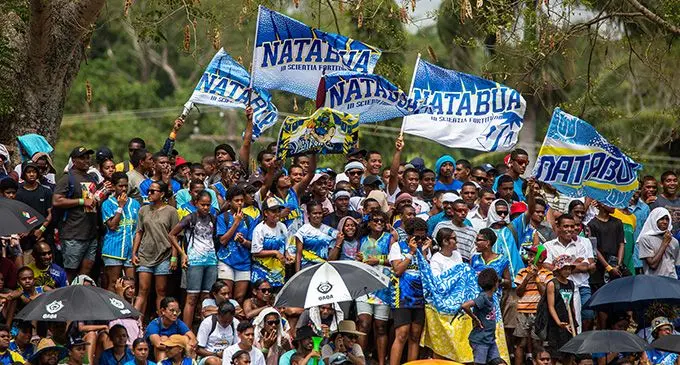 Natabua High School supporters during the Weet-Bix Raluve Trophy Under-18 semifinals at Prince Charles Park, Nadi, on October 2, 2022. This Saturday , NHS faces Jasper Williams High School in the girls U18 final. Photo: Leon Lord