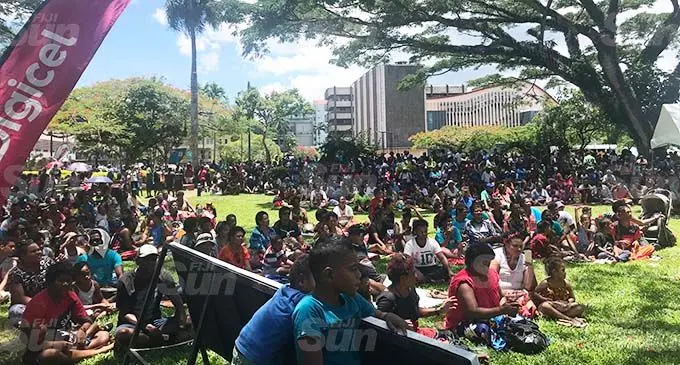The crowd at the Tropical Cyclone Yasa Appeal Concert at Ratu Sukuna Park, Suva on January 9, 2021. Photo: Kelera Sovasiga