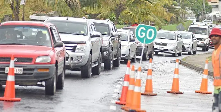 Traffic jam at Tamavua-i-Wai road.