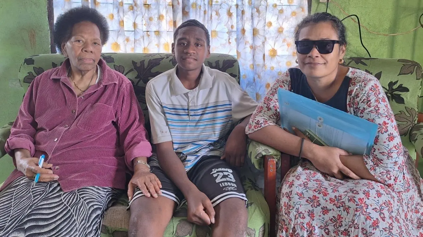 Family of 20-year-old Alifereti Vunakece, grandmother Alena Vunakece, brother Moses Vunakece, and mother Kelera Senioli.