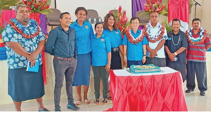 Divisional Education officer West Sanaila Nauga (left), South Pacific EZRA Pte Limited Chairman, Principal Harry Cho (sixth from left), Commissioner West Mesake Ledua and District officer Nadi Faiyaz Ali on September 3, 2022