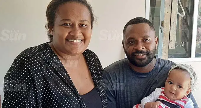 Meredani Tisugu Tuitavua and her husband Jonasa Tuitavua with their daughter Vaetuitokoloa Tuitavua at their home in Lautoka. Photo: Salote Qalubau