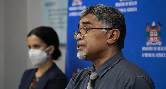 Permanent Secretary for Health and Medical Services Dr James Fong at Thursday May 6, 2021 press conference.  Photo: Leon Lord