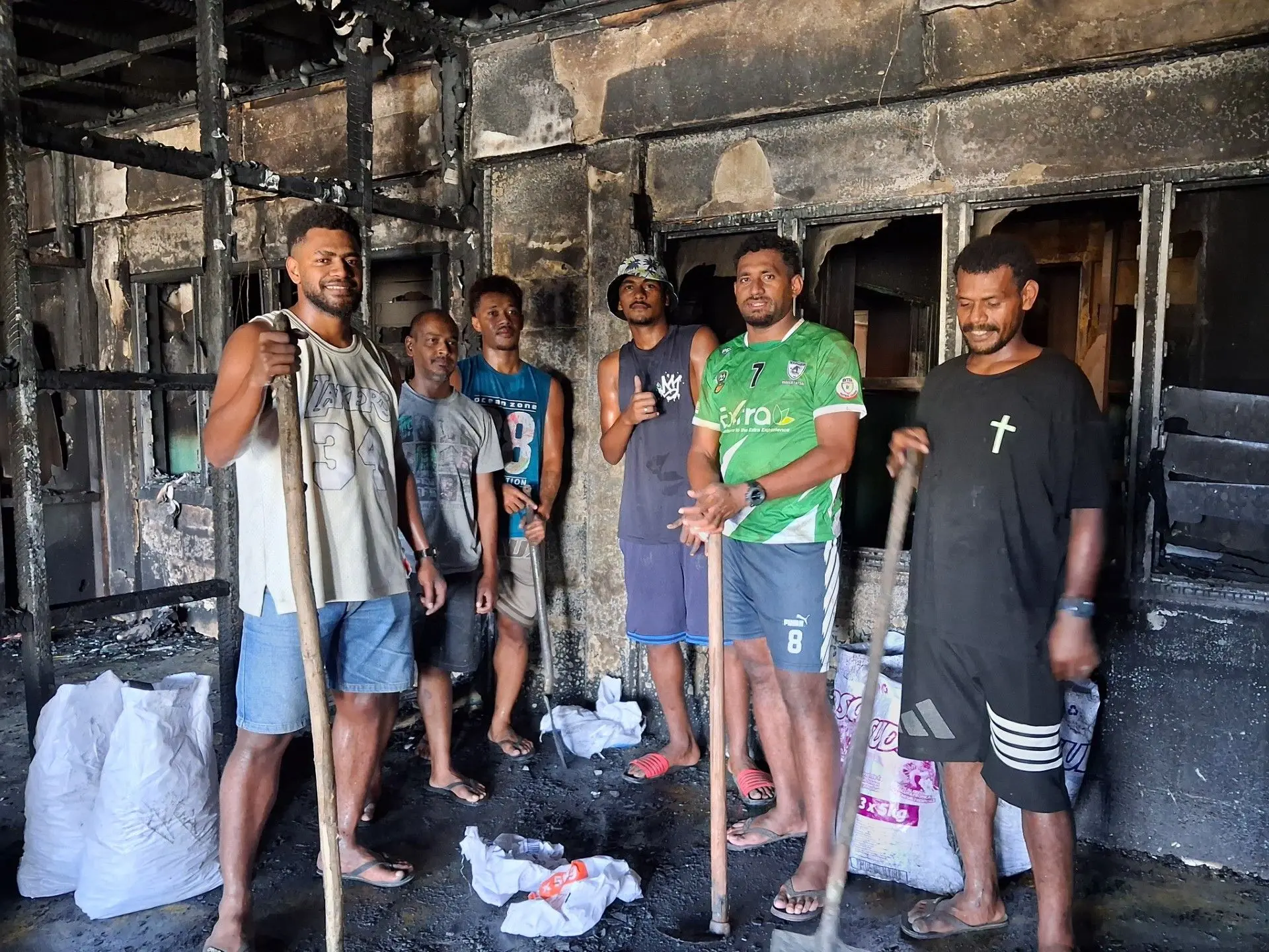 Labasa Football Association players rallied around a friend after fire destroyed his flat in Labasa on February 12, 2026. 