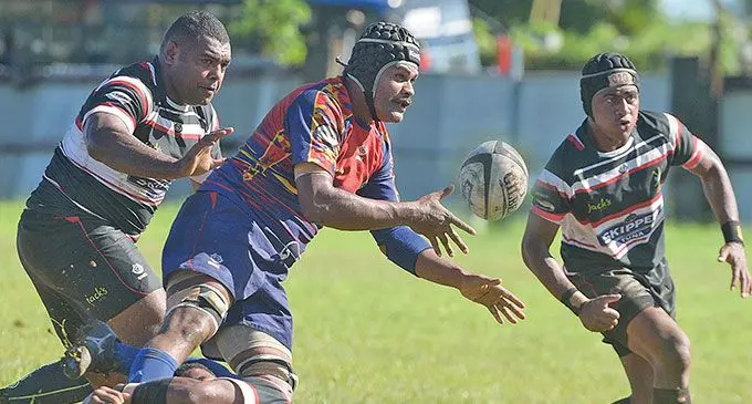 Namosi captain Akapusi Roqica leads the charge against Naitasiri during the Skipper Cup clash at Thompson Park, Navua. Photo: Ronald Kumar