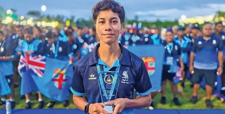 Heleina Young was awarded the outstanding overall female athlete at the Pacific Mini Games. Photo: Team Fiji