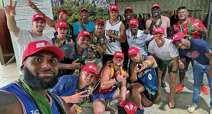 Members of the Ambassador All Stars side during their visit to villages in Sigatoka on January 15, 2023.