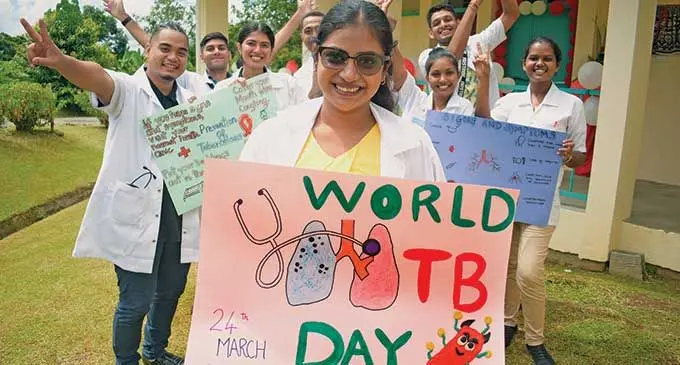 Fiji National University Year 5 medical students while marking World TB day at Twomey hospital on March 24, 2022.  Photo: Ronald Kumar