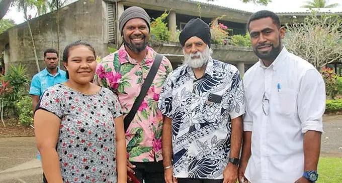 Professor Pal Ahluwalia (third from left) with some of the University of the South Pacific Student Association executive members. 