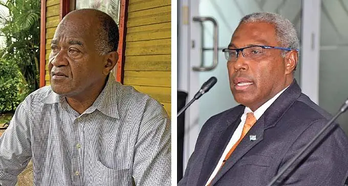 From left: Former Social Democratic Liberal Party (SODELPA) Member of Parliament Niko Nawaikula, and Attorney-General and Minister for Justice Siromi Turaga. Photo: Inoke Rabonu