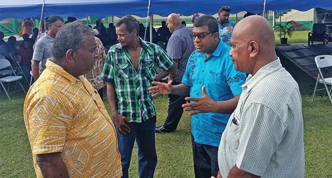 Minister for Waterways Mahendra Reddy talking to members of the public in Rakiraki on March 6, 2019. Photo: Avinesh Gopal