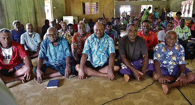 The Minister for Forest, Osea Naiqamu (front third from left) with villages of Nabulini and Nasautoka in Wainibuka Tailevu.