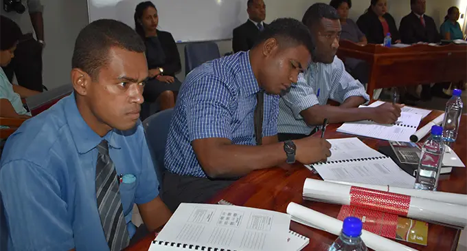 Participants at the pilot phase of the National Anti-Corruption Curriculum launch at Labasa Town Council chambers on February 12, 2018.   Photo: Shratika Naidu 