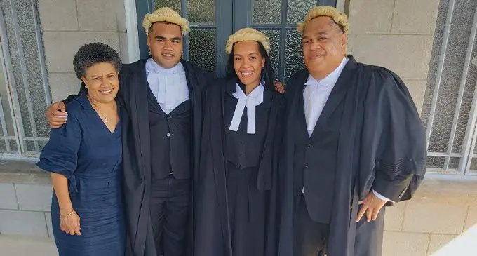 From left: Selai Fa, Isileli Fa, Ruth Fa and father Isireli Fa outside the High Court in Suva on June 29, 2023. Photo: Ashna Kumar
