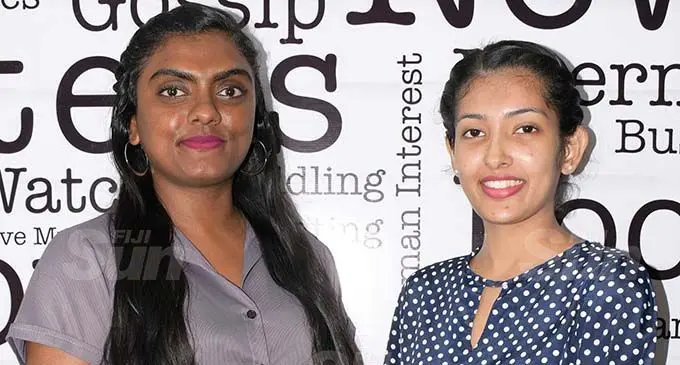 Fiji Sun interns, Sanjeshni Shivyeshni Kumar (left) and Sheenal Sharlin Charan. Photo: Ronald Kumar