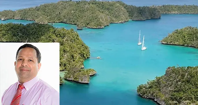 Bay of Isles in the Lau group. Inset: Chief executive officer of Tengy Cement, Nouzab Fareed, enjoys socialising and travel.