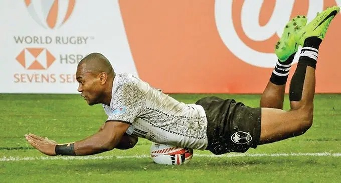 Fijian 7s winger Alasio ‘Mr Nitro’ Naduva is to play for Army in today’s Fiji Rugby Union’s Super 7s Series at Lawaqa Park, Sigatoka. He teams up with lanky forward Meli Derenalagi, Elia Canakaivata and playmaker Jone Manu. Photo: World Rugby  
