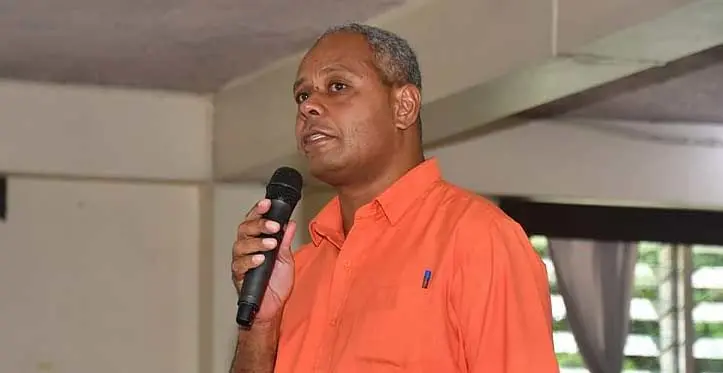 Samuela Tuidraki speaking during the consultation review of the Great Council of Chiefs GCC in Nadi. Photo: Department of Information