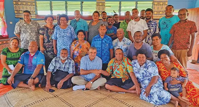 Agricultural farmers and landowners of Wailevu Village in Labasa are optimistic of collaborating with Fiji Rice Limited and Public Enterprises Ministry on engaging in rice farming. Permanent Secretary for Public Enterprises, Parmesh Chand (seated, fourth from left), with Tui Wailevu Ratu Laisiasa Niumataiwalu. Photo: Sampras Anand