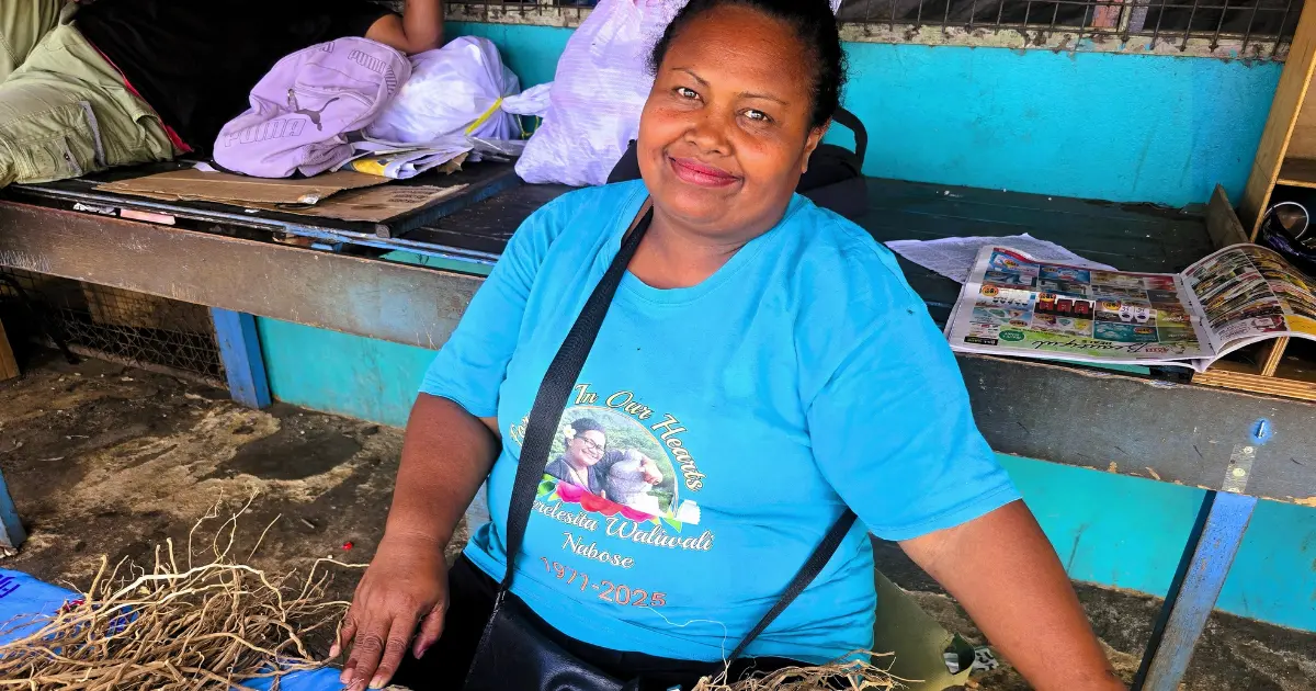 Yaqona farmer and vendor, Verenaisi Radiniceva, at Labasa market on October 12, 2026. 